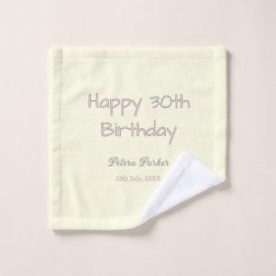frohen 30. Geburtstag pink gelb grau pastell name Waschlappen