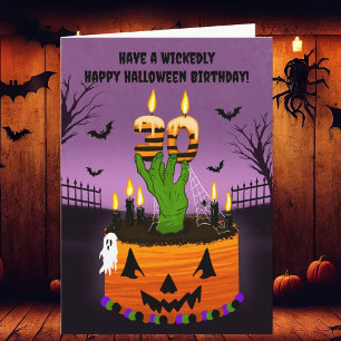 Frohen 30. Halloween-Geburtstag Gruseliger Kuchen Karte