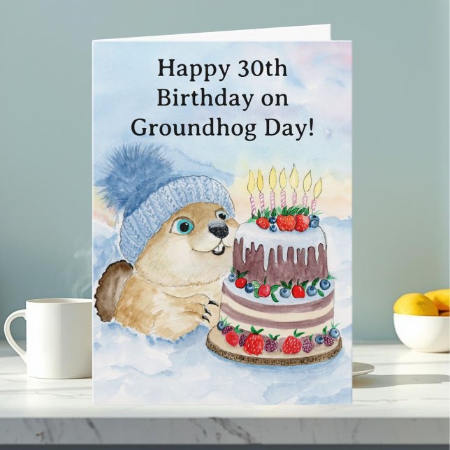  Frohen 30. Murmeltiertag-Geburtstag  Karte (Von Creator hochgeladen)