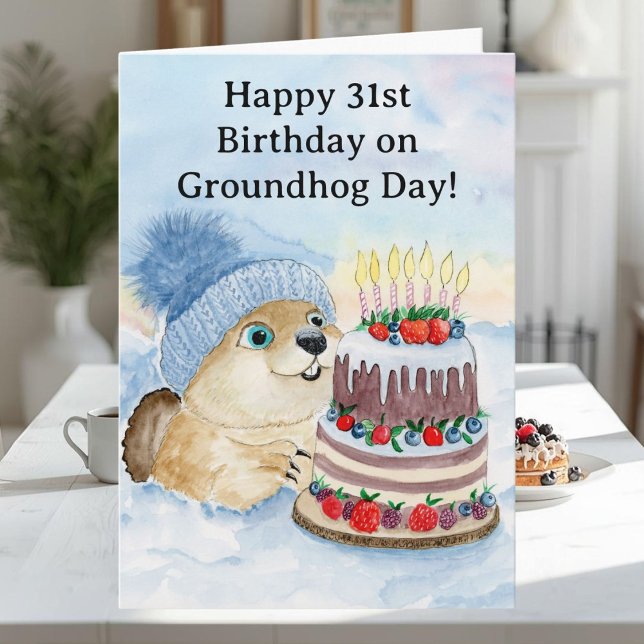  Frohen 31. Murmeltiertag-Geburtstag  Karte (Von Creator hochgeladen)