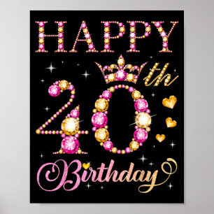 Frohen 40. Geburtstag 40 Jahre alte Männer Frauen  Poster