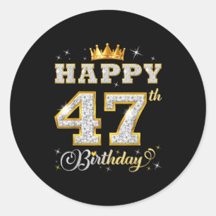 Frohen 47. Geburtstag 47 Jahre alte Frauen Männer Runder Aufkleber