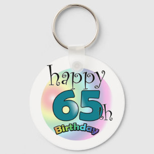 Frohen 65. Geburtstag (blauw) Schlüsselanhänger