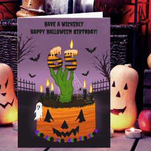 Frohen 65. Halloween-Geburtstag Gruseliger Kuchen Karte