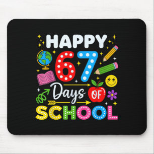 Frohen 67. Schultag 67 Tage Schule Kinder Bo Mousepad
