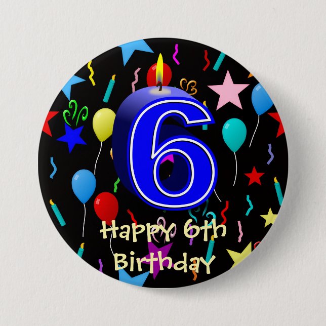 Frohen 6. Geburtstag  Button (Vorderseite)