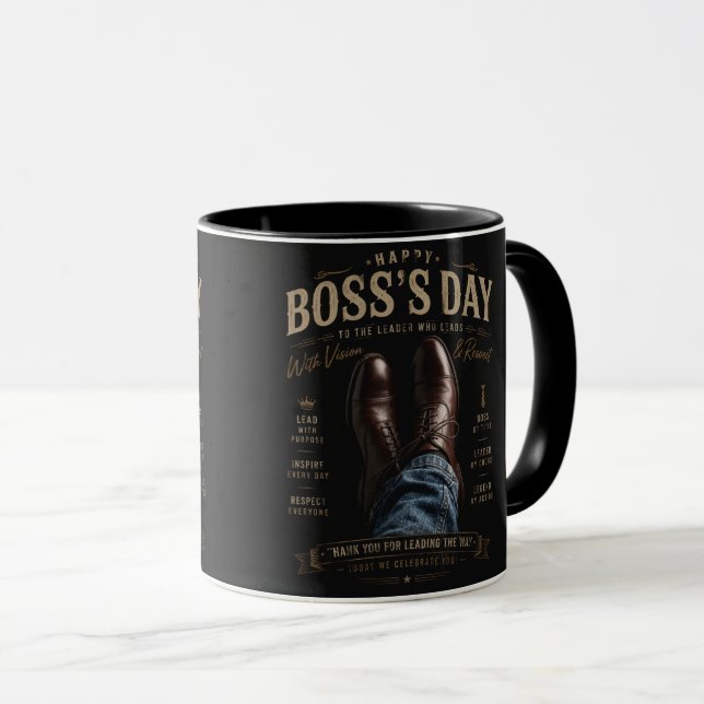 Frohen Boss-Tag Tasse (VorderseiteRechts)