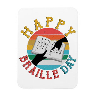 Frohen Braille-Tag Magnet