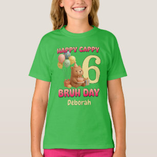 FROHEN CAPPY GEBURTSTAG Custom Capybara 6. Geburts T-Shirt