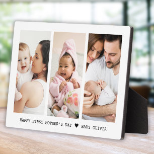 Frohen ersten Muttertag Neue Mama 3 Foto Collage Fotoplatte