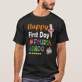 Frohen ersten Schultag 4. Klasse Lehrer Schüler T-Shirt