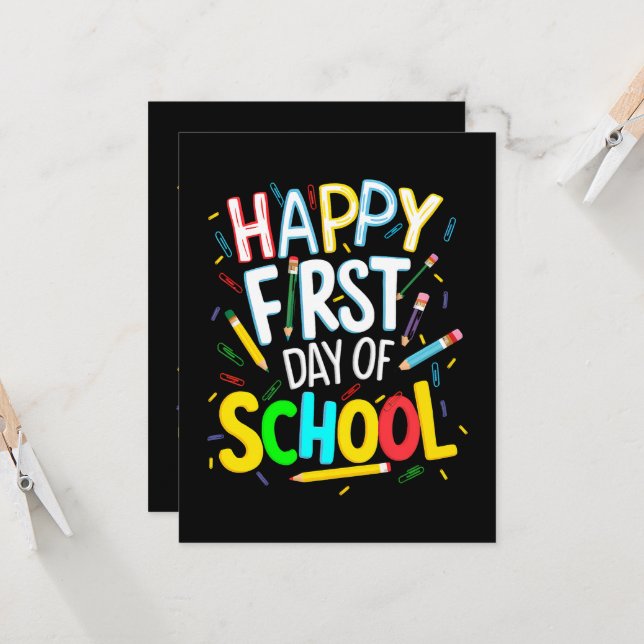 Frohen ersten Schultag Einladung (Vorderseite/Rückseite Beispiel)