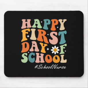 Frohen ersten Schultag Krankenschwester Groovy Ret Mousepad