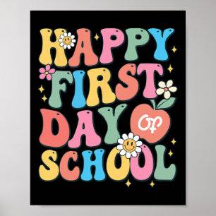 Frohen ersten Schultag Lehrer Jungen Mädchen Byck Poster