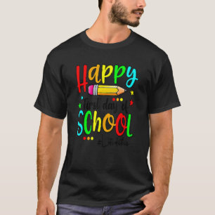 Frohen ersten Schultag Lehrer Jungen Mädchen zurüc T-Shirt