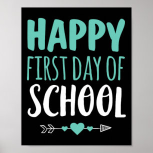 Frohen ersten Schultag Lehrer Schüler Pfeil Cu Poster