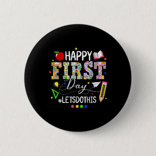 Frohen ersten Tag Lasst uns loslegen Willkommen zu Button
