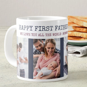 Frohen ersten Vatertag 4 Foto Jumbo-Tasse