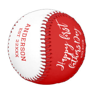 Frohen ersten Vatertag minimalistischer Name 2Foto Baseball