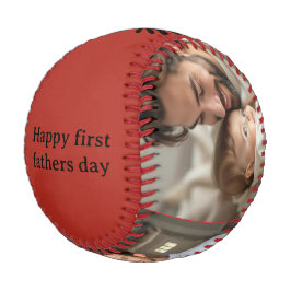 Frohen ersten Vatertag personalisierter Name & Fot Baseball