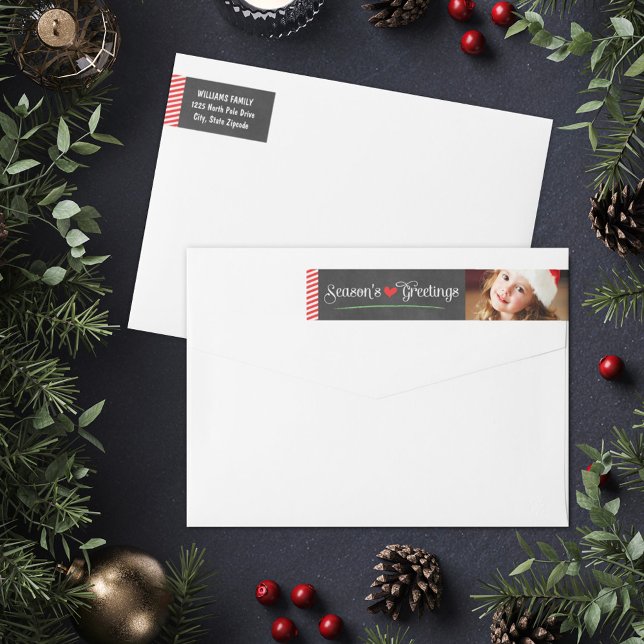 Frohen Festtage Chalkboard Foto Rücksendeadresse (Von Creator hochgeladen)