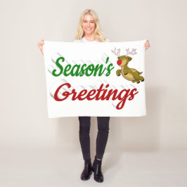 Frohen Festtage Flying Rentier Weihnachtsskript Fleecedecke