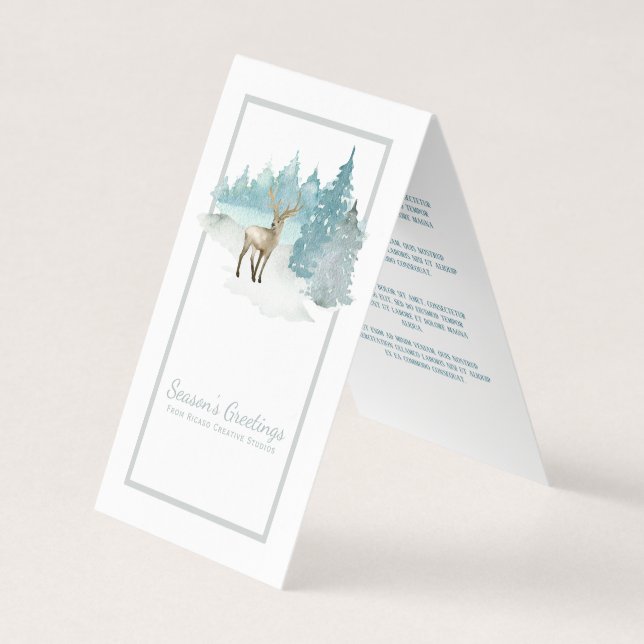 Frohen Festtage Hirschgewässer Mini Greetings Visitenkarten (Vorderseite)