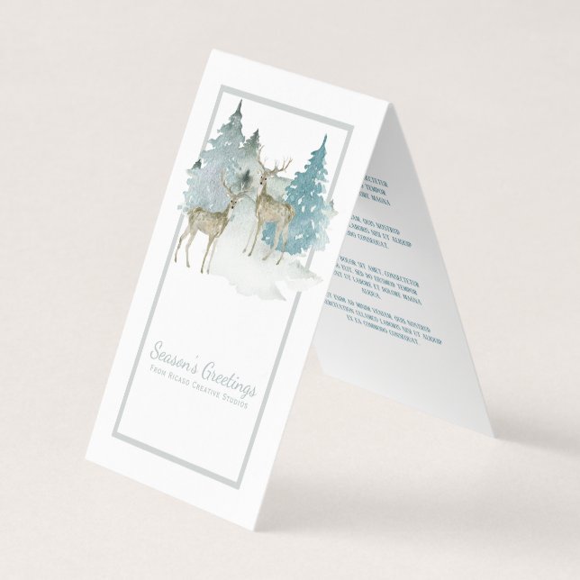 Frohen Festtage Hirschgewässer Mini Greetings Visitenkarten (Vorderseite)