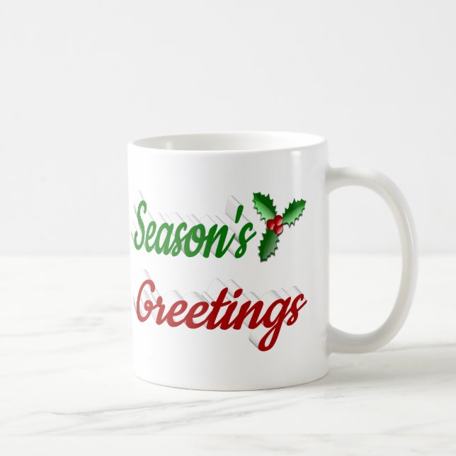Frohen Festtage Holly Weihnachtsskript Kaffeetasse (Rechts)