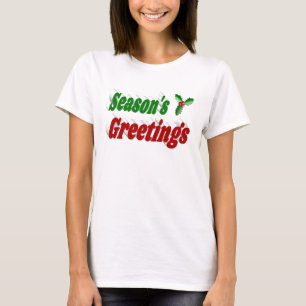 Frohen Festtage Holly Weihnachtstypografie T-Shirt