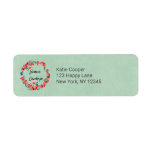 Frohen Festtage Red Floral Watercolor Kranz