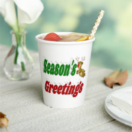 Frohen Festtage Reindeer Weihnachtstypografie Pappbecher