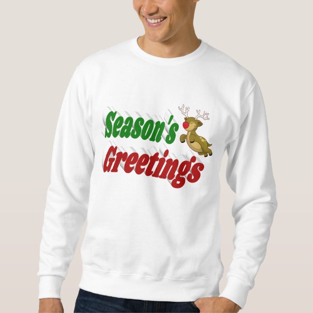Frohen Festtage Reindeer Weihnachtstypografie Sweatshirt (Vorderseite)