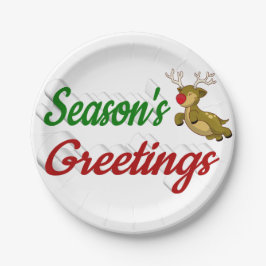 Frohen Festtage Rentier Drehbuch Weihnachten Pappteller