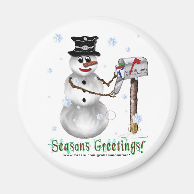Frohen Festtage Snowman Magnet (Vorne)