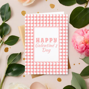 Frohen Galentine`s Tag Rosa Herz Muster Feiertagskarte