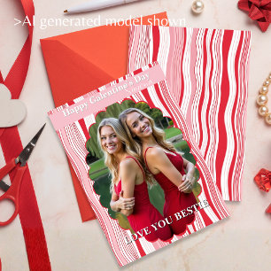 Frohen Galentine’s-Tag Rosa Streifen Beste Freundi Feiertagskarte