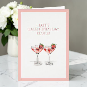 Frohen Galentine's Day, beste Freundin Cocktail-Ka