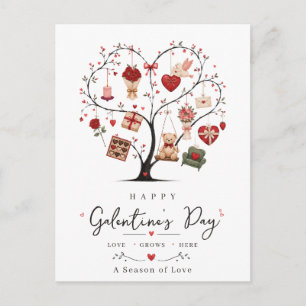 Frohen Galentine's Day BFF Herz Baum Liebe Postkarte