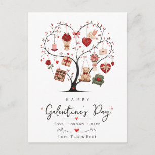 Frohen Galentine's Day BFF Herz Baum Liebe Postkarte