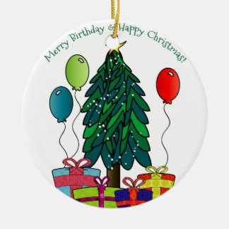 Frohen Geburtstag, frohe Weihnachten! Keramik Ornament