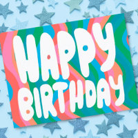 FROHEN GEBURTSTAG Groovy Bubble Buchstaben CUSTOM
