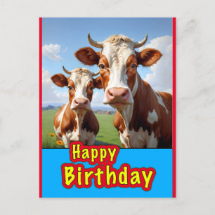 frohen Geburtstag Kühe Postkarte