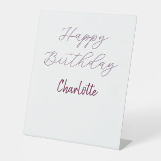 FROHEN Geburtstag maron blau grau name datum paste Sockelschild