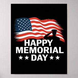 Frohen Gedenktag, patriotische Flagge VeteranenFro Poster