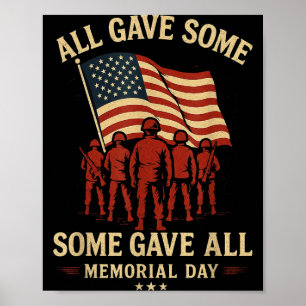 Frohen Gedenktag US-Flagge einige gaben alles Froh Poster