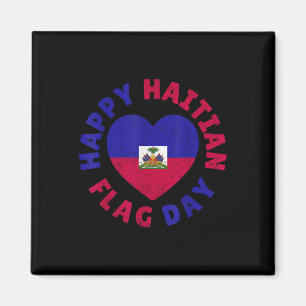 Frohen haitianischen Flaggentag Coole haitianische Magnet