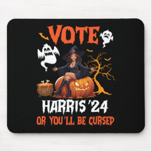 Frohen Halloween-Tag Wählt Harris 2024 Oder Ihr We Mousepad