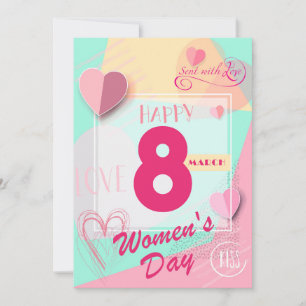 Frohen internationalen Frauentag! 8. März Internat Feiertagskarte
