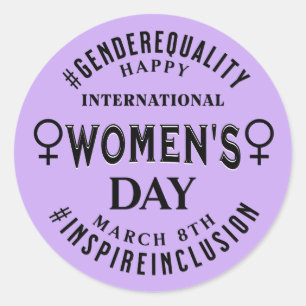 Frohen Internationalen Frauentag   8. März Runder Aufkleber